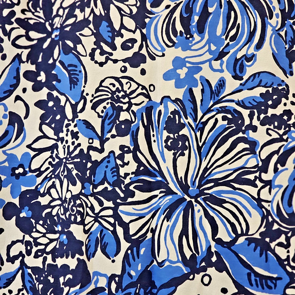 Lilly Pulitzer Etta Maxi Dress Low Tide Navy 100% Pima Cotton Sz Med Cap Sleeve - Picture 7 of 9